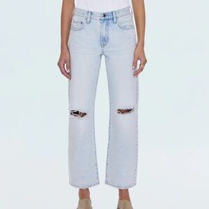 Pistola Mid Rise 24 Bowed Straight Jean Distressed